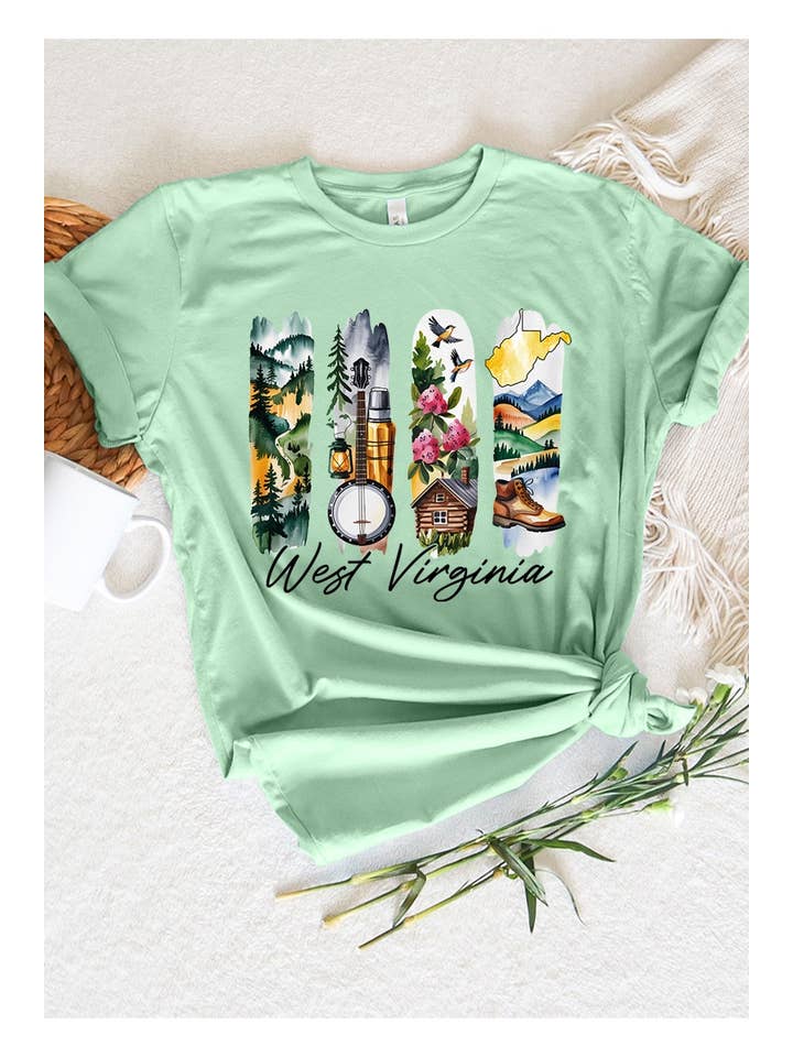 COLORBEAR - Wholesale T-Shirt (Graphic) - Women's - West Virginia State Brushstroke Graphic Tee18