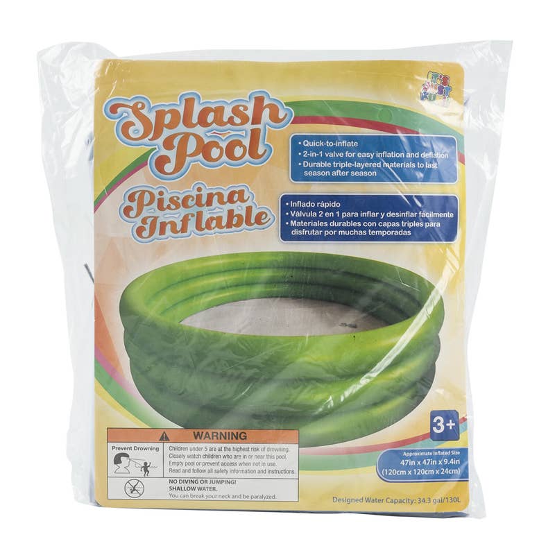 Deluxe Import Trading – wholesale Inflatables – 3 Ring Inflatable Pool- 47''- Green0