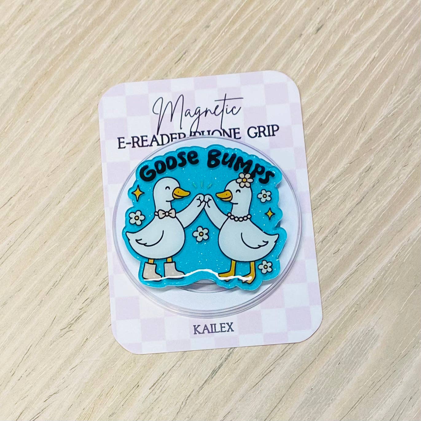 Kailex Boutique Wholesale - Wholesale Phone Grip - Goose Bumps Blue Adhesive/Magnetic E-Reader/Phone Grip
