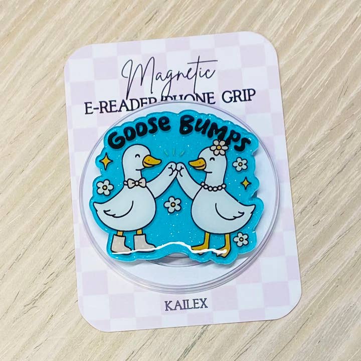 Kailex Boutique Wholesale - Wholesale Phone Grip - Goose Bumps Blue Adhesive/Magnetic E-Reader/Phone Grip0