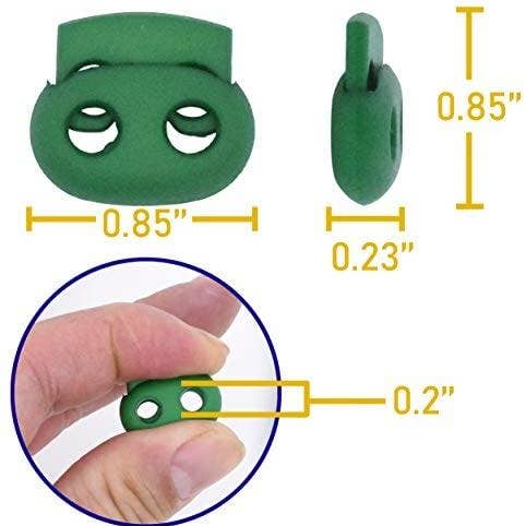 Mandala Crafts - Wholesale Craft supplies - Mandala Crafts Cord Lock Cord Stop Tightener Lace Locking End Two Hole Fastener for Drawstrings, Shoelaces, Bow Cord, Bungee Cord14