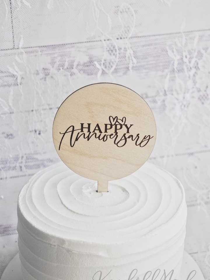 Decoración para tarta feliz aniversario para venta al por mayor de KendollMade