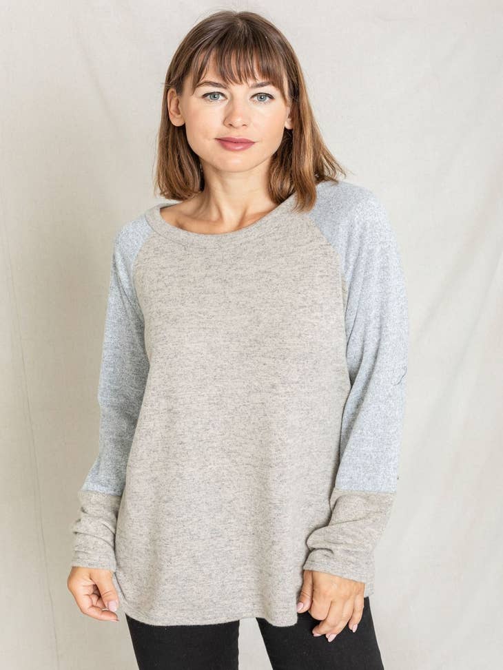 Wholesale Solid Two Tone Raglan Tunic for your store - Faire Canada