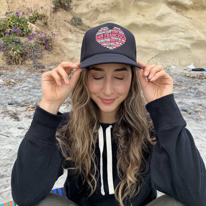 San Francisco Community Heart Hat - Black Solid for wholesale by Pacific Coast Apparel