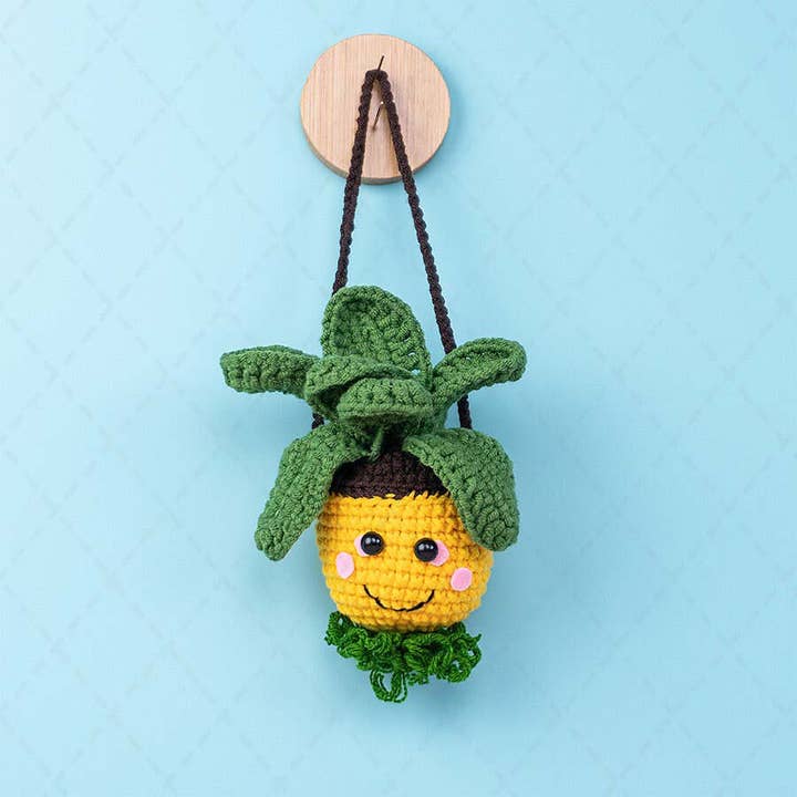 TOMOPOD LLC - Wholesale Car Decorative Charm - Women's - Cute Crochet Pineapple Car Mirror Hanging, Fruit Car Charm