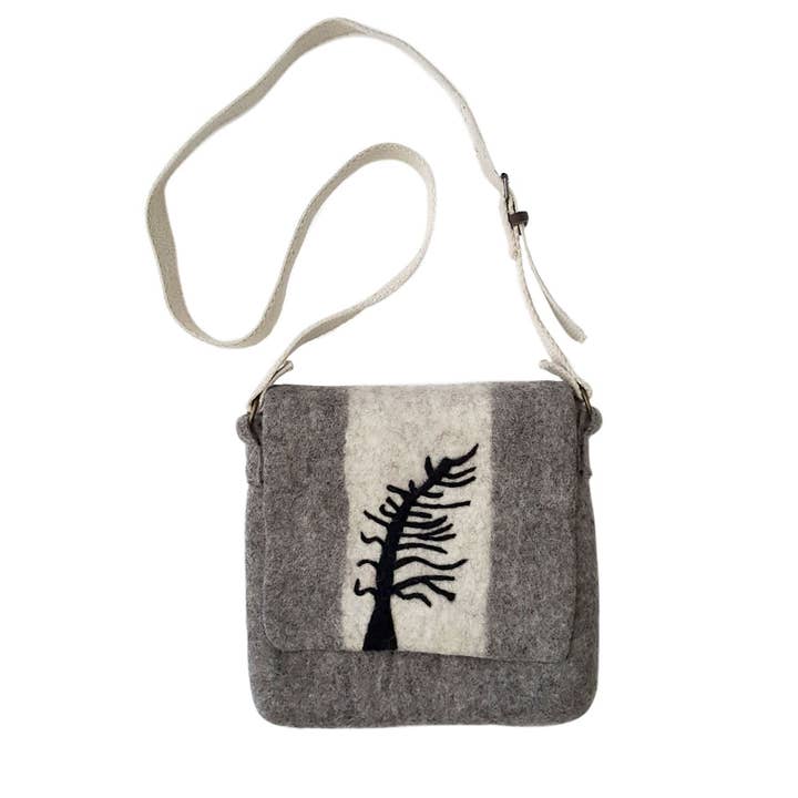 Felt Crossbody Bag Pine Tree for wholesale by Hamro Village