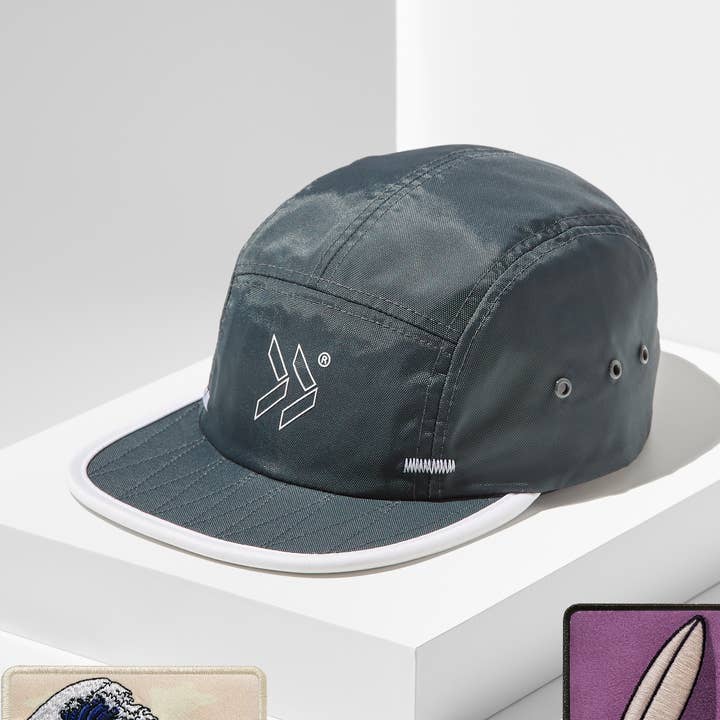 Vue sur l'océan. Casquette 5 panneaux Shark Grey. pour la vente par NEXT GENERATION HEADWEAR GmbH