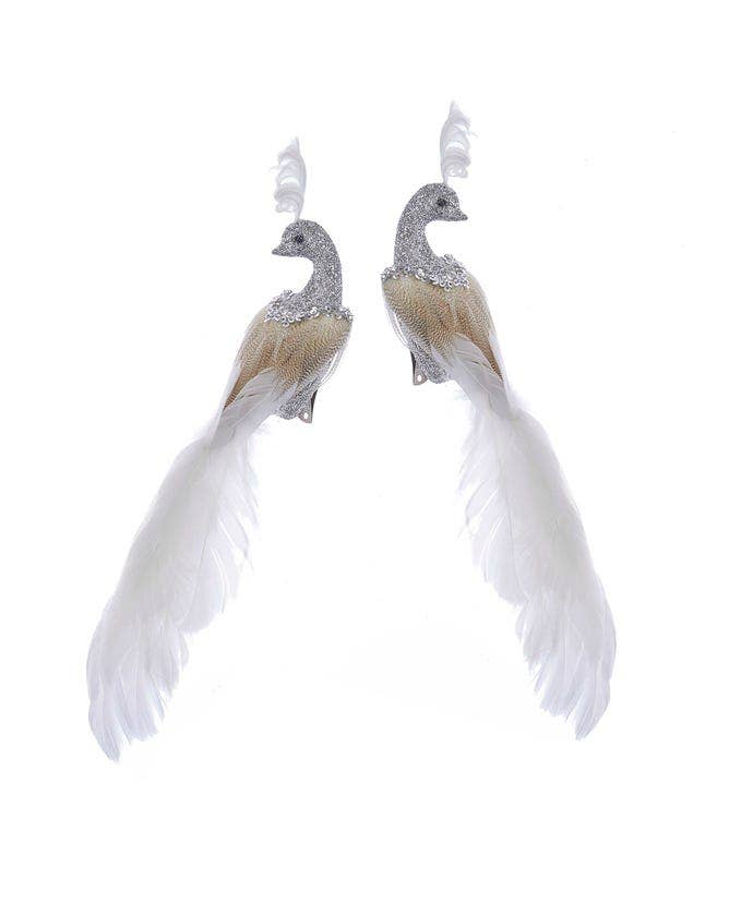 Kurt S. Adler, Inc. - Wholesale Ornament - 11"FEATHR/SEQNS PEACOCK ON CLIP 2/A