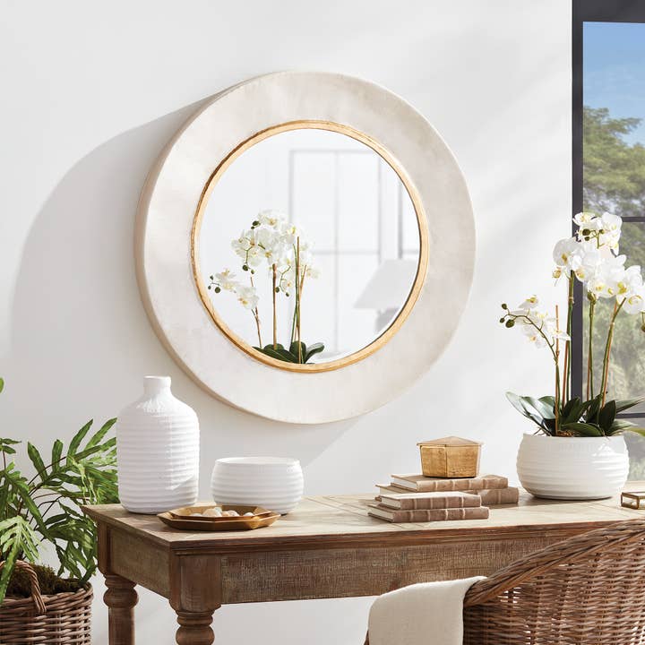 White Gold Annadel Mirror for wholesale on Faire