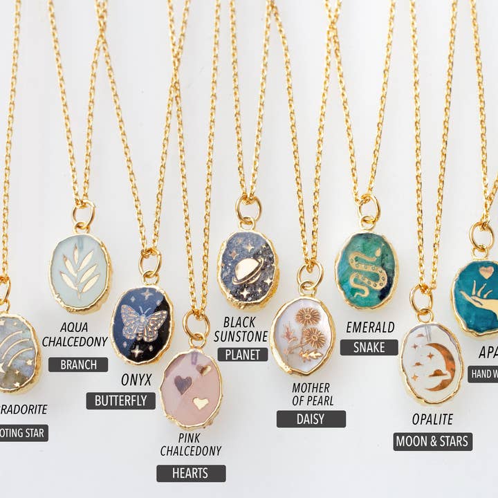 Jill Makes - Wholesale Pendant/Charm Necklace - Gemstone Symbol Necklaces