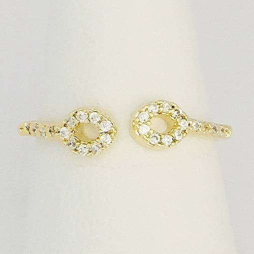 Bagues ouvertes ajustables en acier inoxydable trempé dans de l'or pour la vente par Fashion City