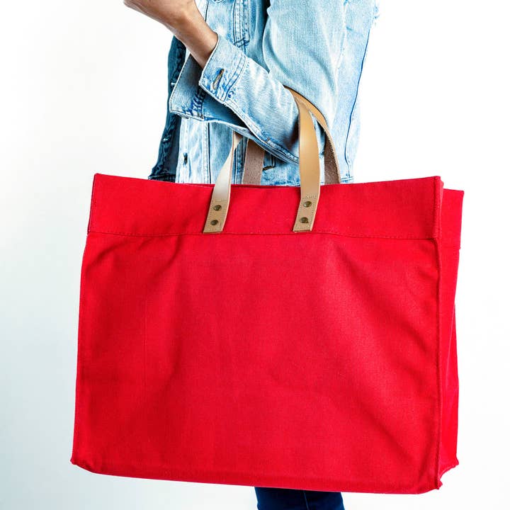 ShoreBags - Wholesale Tote bag – Women's - Box Tote Bag Canvas and Leather9