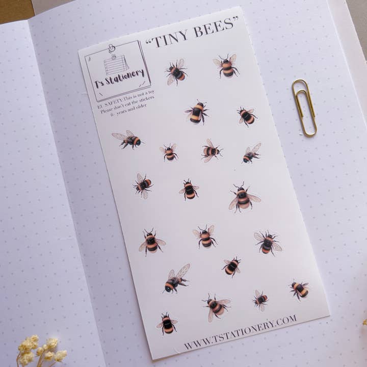 T's Stationery - Wholesale Sticker - "Tiny Bees"3