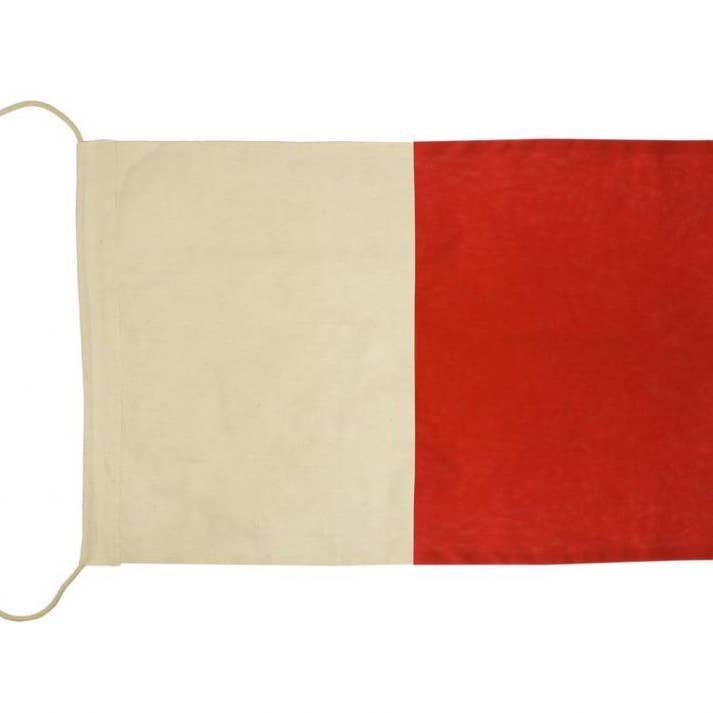 Hampton Nautical - Venta al por mayor Bandera y manga de viento - Letra H tela decoración de bandera de alfabeto náutico de 20 pulgadas