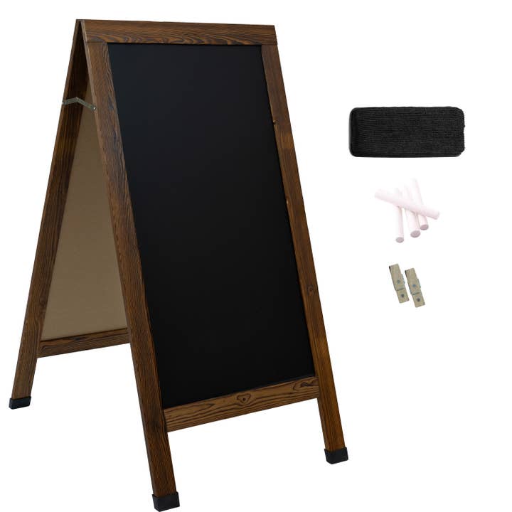 Sunnydaze Decor - Wholesale Chalkboard - 57" x 27" Chalkboard with Chalk and Eraser - Rustic Brown