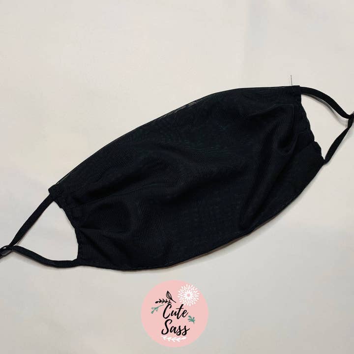 Cute Sass ™ - Wholesale Non-Medical Disposable Mask - LIGHTWEIGHT BLACK CHIFFON FACE MASK5