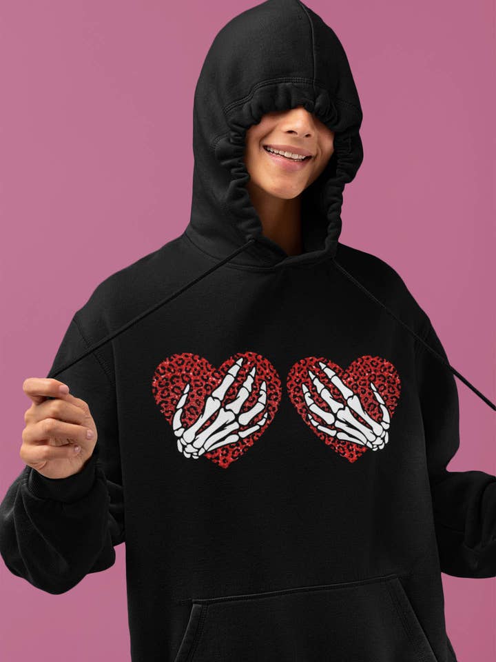 Heart Sqel Hands Tryckt huvtröja för kvinnor för wholesale av IALD