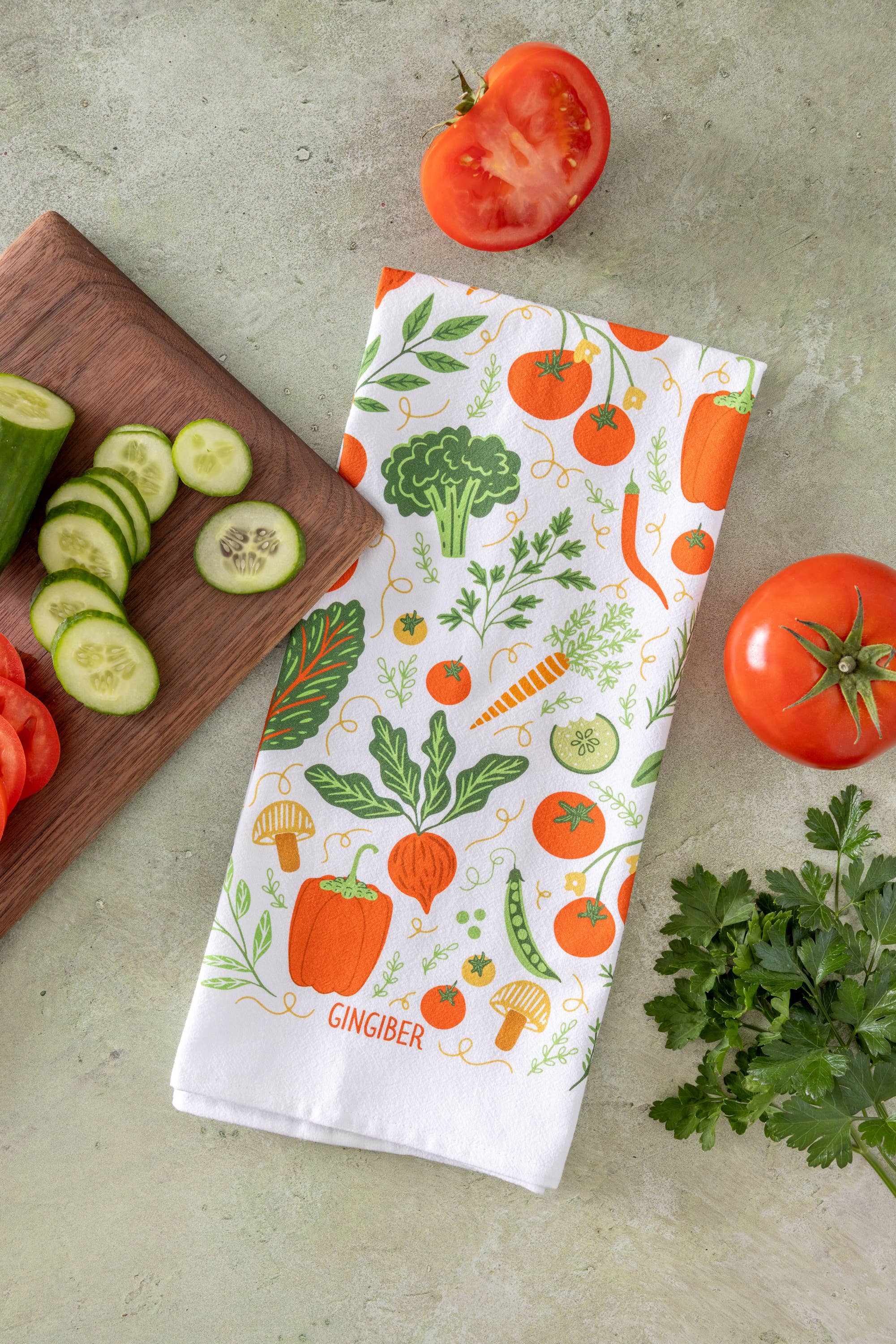 Gingiber - Wholesale Tea Towel - Vegetable Tea Towel - Garden Kitchen5