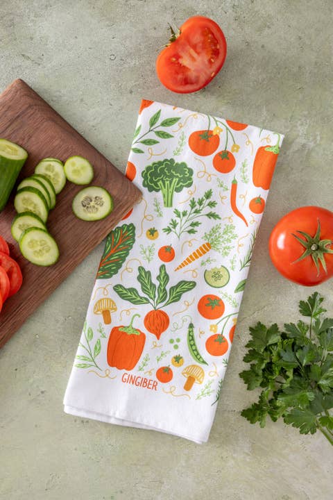 Gingiber - Wholesale Tea Towel - Vegetable Tea Towel - Garden Kitchen5