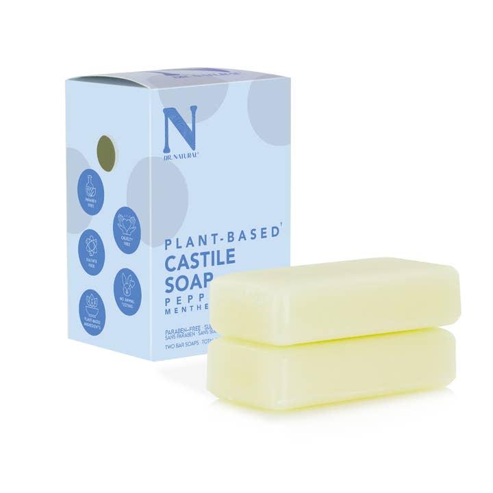 Dr. Natural - Wholesale Bar Soap - Plant Based Castile Bar Soap - Peppermint (2pk/4oz each)