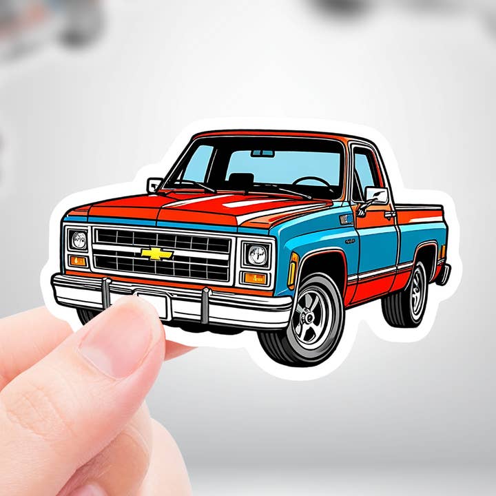 Coyote Color - Wholesale Sticker - Square Body Chevy Truck Premium Die Cut Waterproof Stickers0