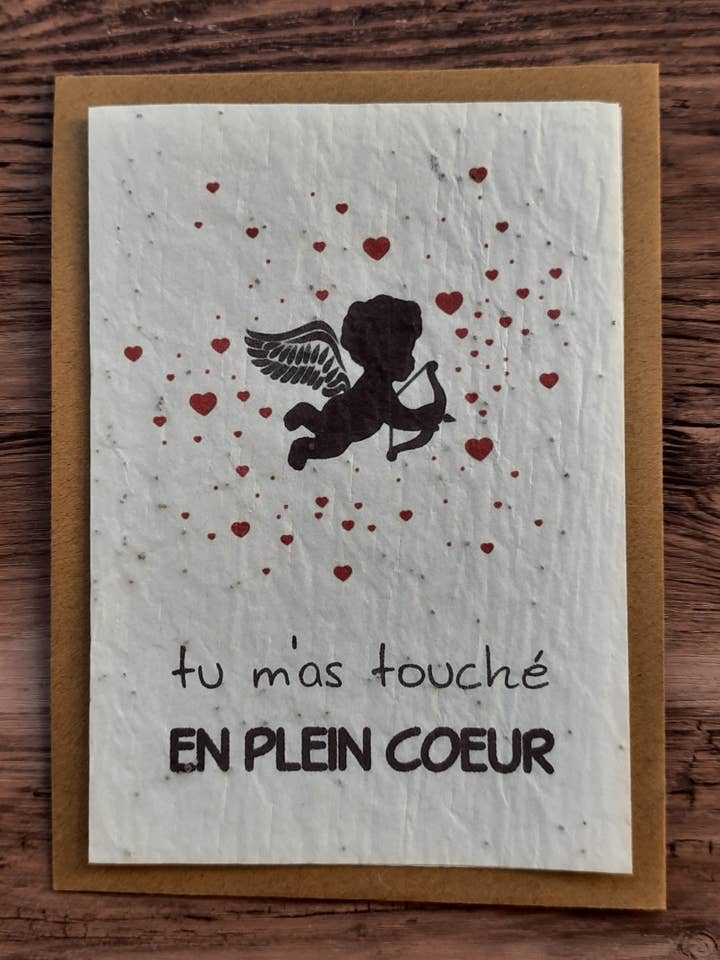 Tarjeta para plantar - Me tocaste el corazón para venta al por mayor de Des Mots Qui Fleurissent