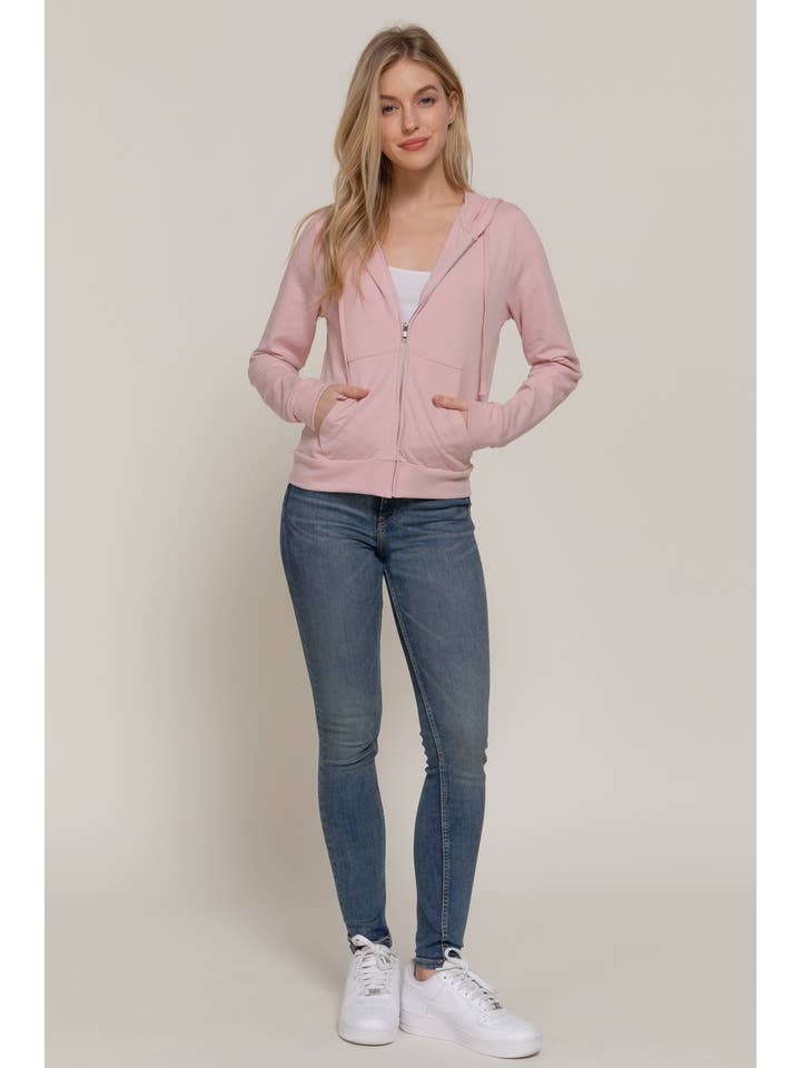 Active Basic | Active USA - Wholesale Hoodie – Women's - Long Sleeve Zipper French Terry Hoodie Jacket3