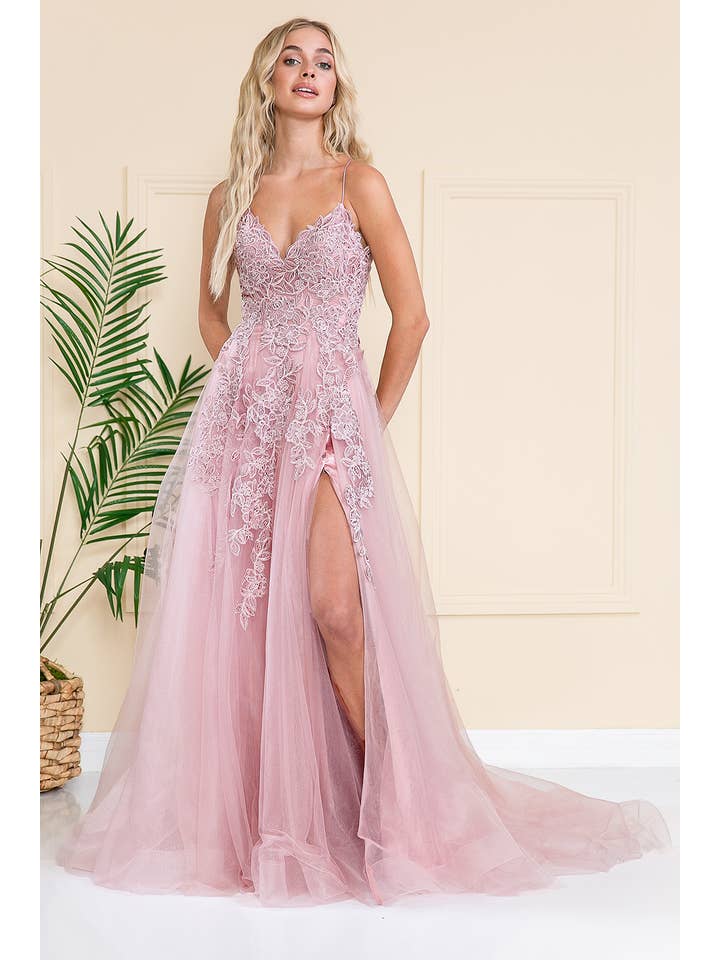 Babyfox Apparel - Wholesale Gown - Women's - A Line Sweep Train Evening Gown