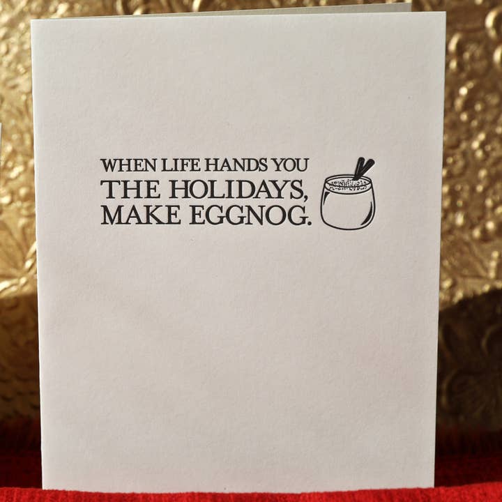 Cartão tipográfico Holidays Egg Nog por atacado de Coffee n Cream Press
