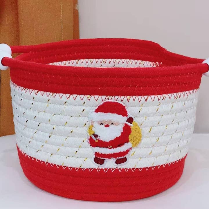 Ricamo Cestino Mini Babbo Natale per la vendita all'ingrosso da parte di maison sympa