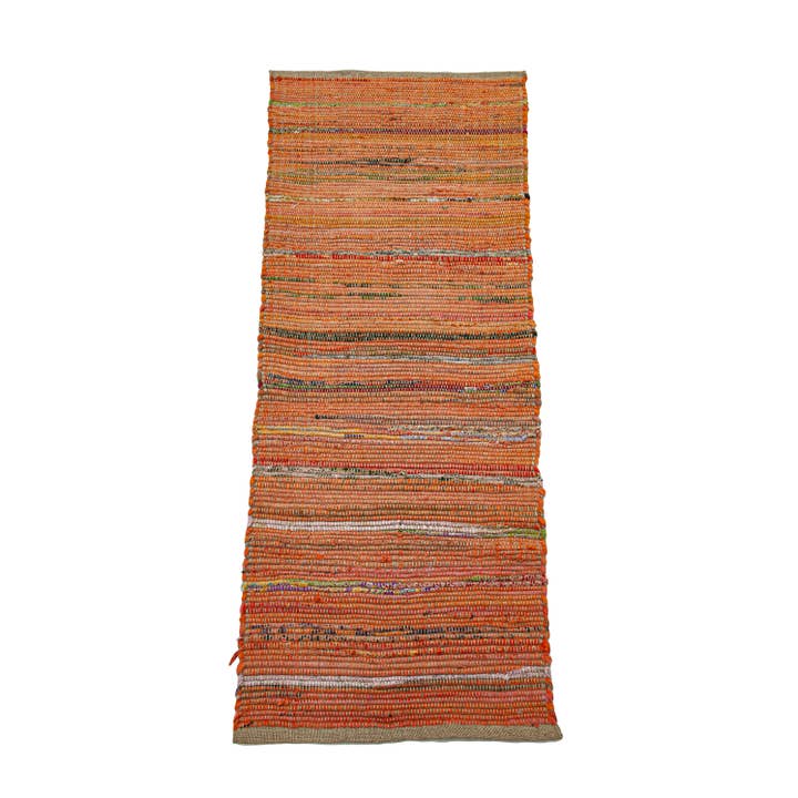 CHINDI DE ALGODÓN NARANJA CON CAMINO DE YUTE, NARANJA-YUTE, 2 'x5'. para venta al por mayor de chardin home