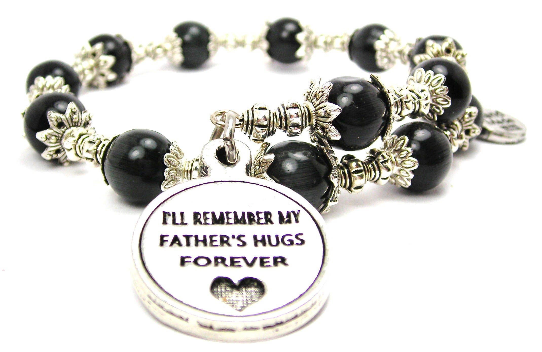 Chubby Chico Charms - Wholesale Beaded Bracelet - I'll Remember My Father's Hugs Forever Beaded Wrap Bracelet0
