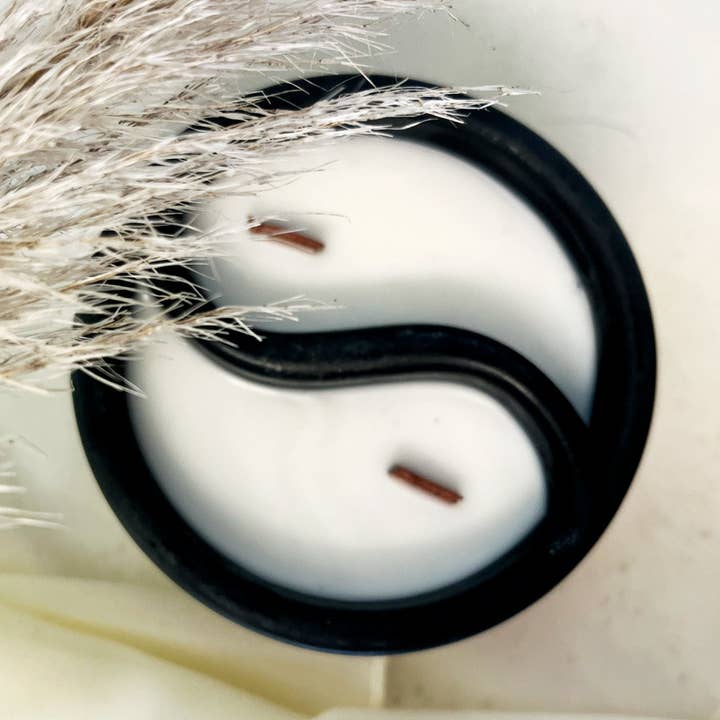 7 oz cementljus | yin och yang ljus | Tillverkad av betong | Sojaljus | Presentidé för wholesale av Shhhh Candles by Kat
