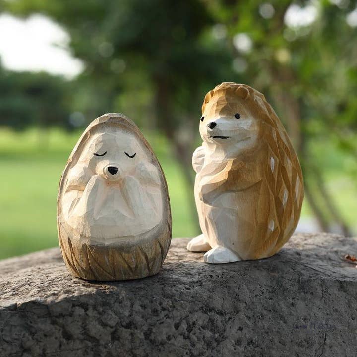 Gohobi - Wholesale Decorative Figurine - Gohobi Handcrafted Wooden Hedgehog Ornament