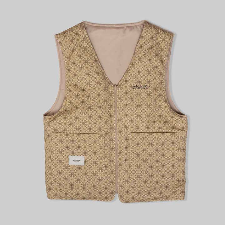 Metralha Riad Reversible Vest (all over print/beige) for wholesale by Metralha Worldwide