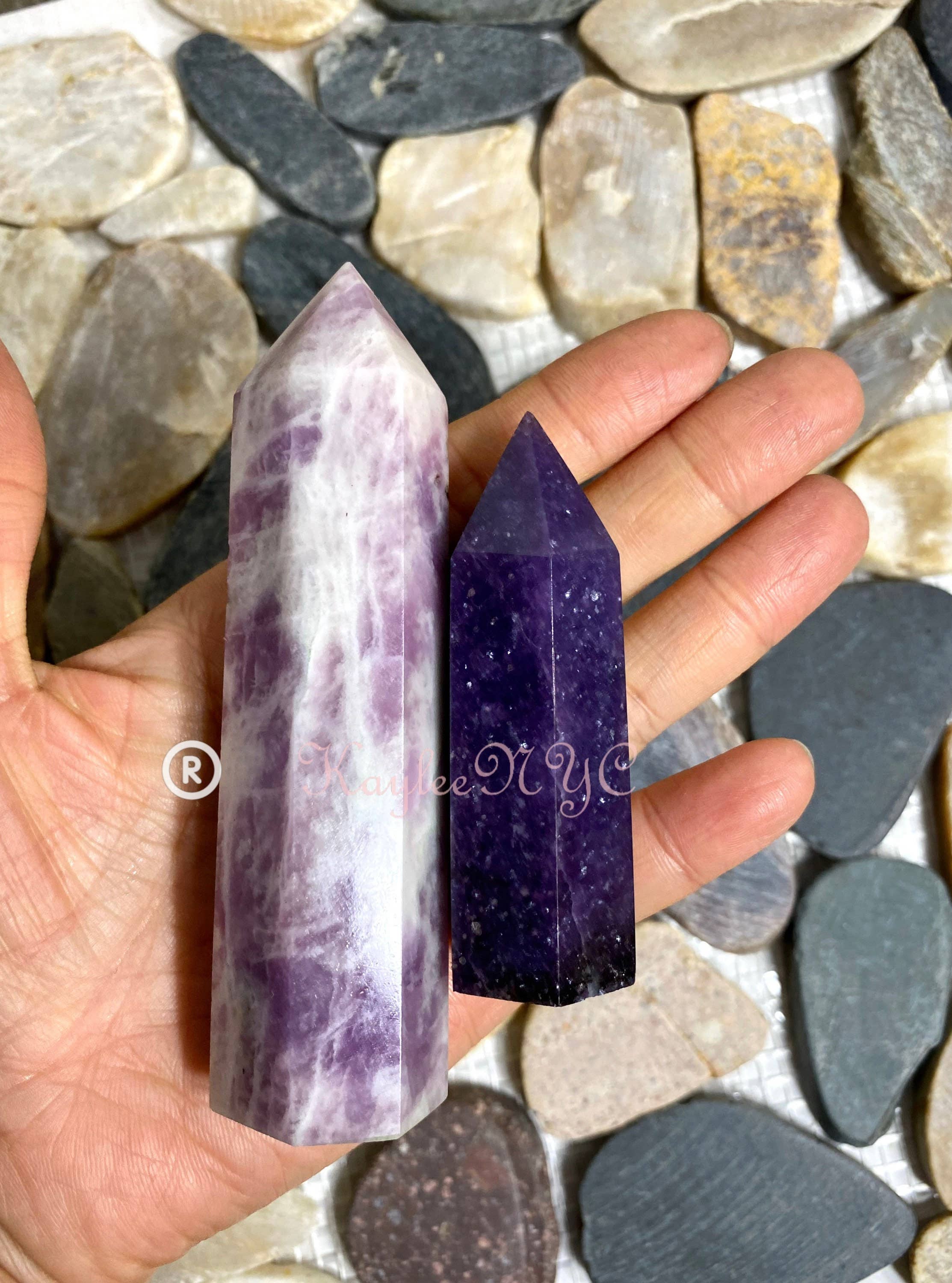 KayleeNYC - Wholesale Spiritual Stone/Crystal - Wholesale Lot 1 lb Natural Lepidolite Tower Obelisk Point Wand Crystal Energy Healing8