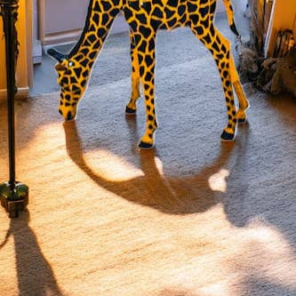 Estátua de Girafa Bebendo em Couro Feita à Mão | Decoração Ecológica de Vida Selvagem | Estatueta de Artesão Indiano por atacado de Something wild