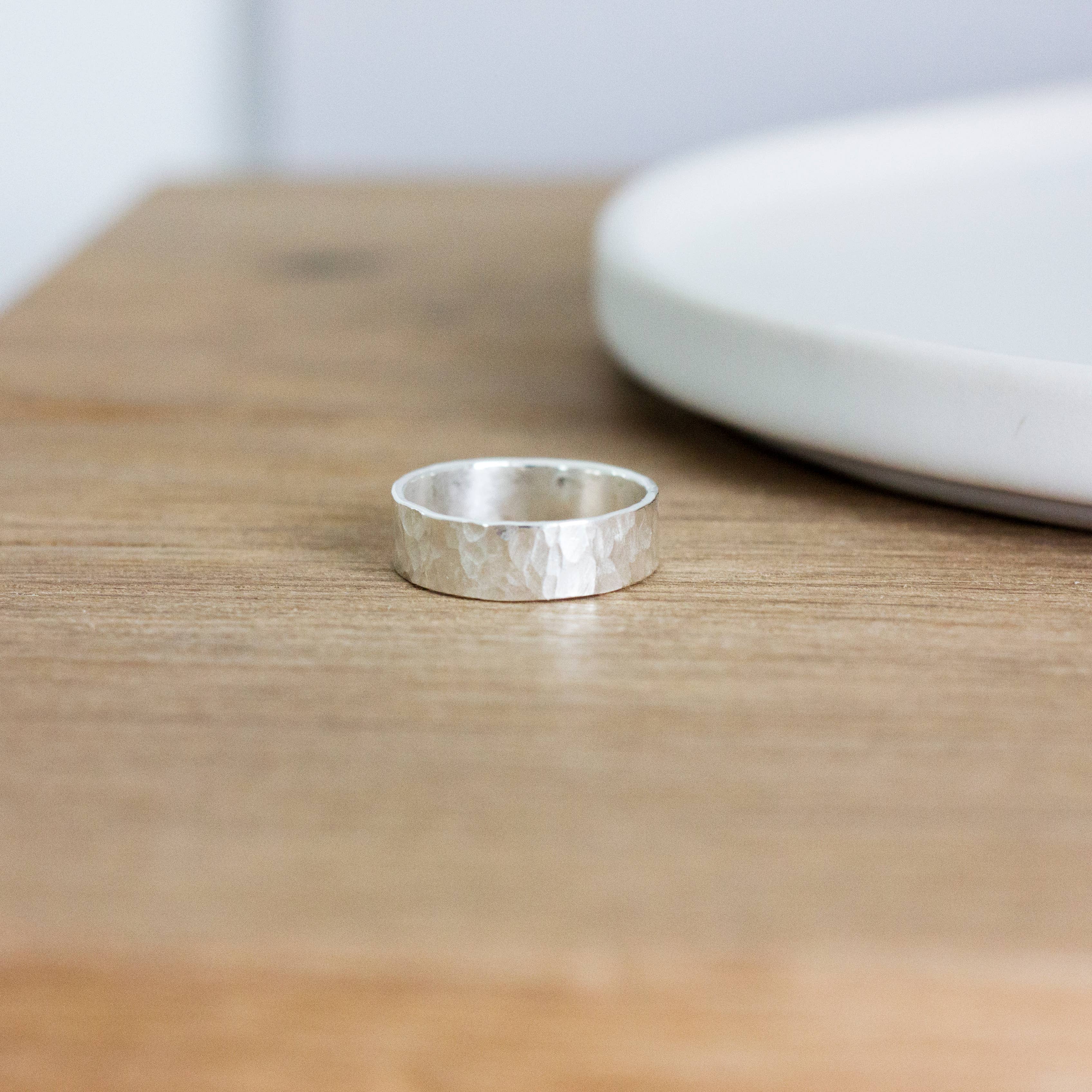 Fawn And Rose - Wholesale Band/Stacked Ring - Hammered Band Ring4