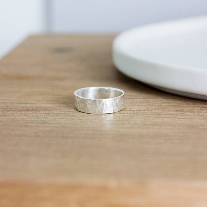 Fawn And Rose - Wholesale Band/Stacked Ring - Hammered Band Ring4