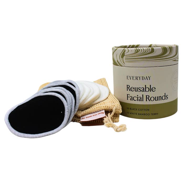 Reusable Facial Rounds – Cotton & Bamboo Set with Wash Bag for wholesale by The Waste Less Shop