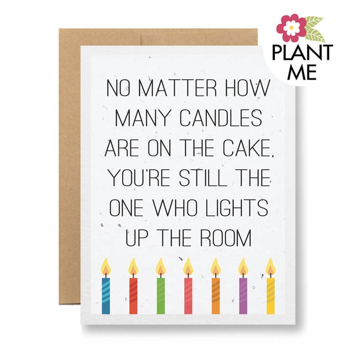 Carte de vœux en papier ensemencé - ...éclaire la pièce pour la vente par Seedy Cards