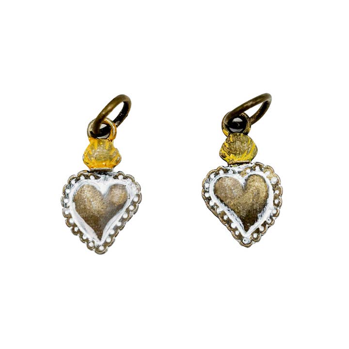 Gleeful Peacock - Wholesale Individual Charm/Pendant - Flaming Heart Charm (available with bracelet or necklace)