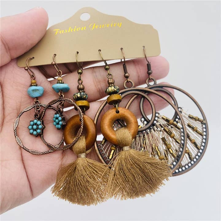 Mio Queena – Engroshandel Smykkesæt – Vintage boheme øreringesæt - BJ6