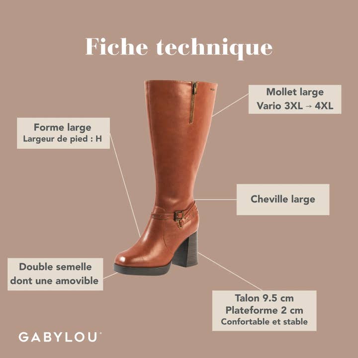 Gabylou - Wholesale Boots - Women's - Wide Calf Boots 3XL - Manon Model38
