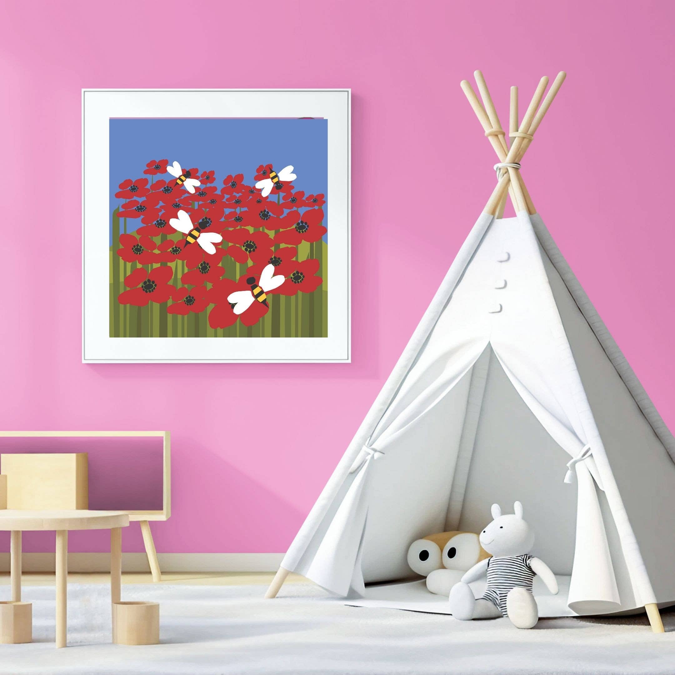 Urban Kolor - Wholesale Art Print - Kids & Baby - Wildflowers Red5