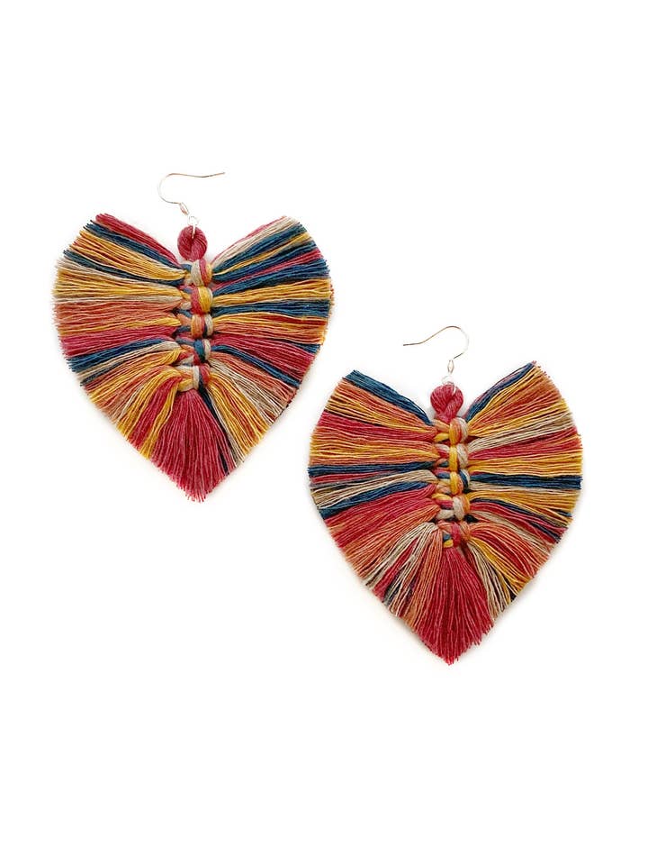 Brincos multicoloridos macramê - Coleen por atacado de Besoph