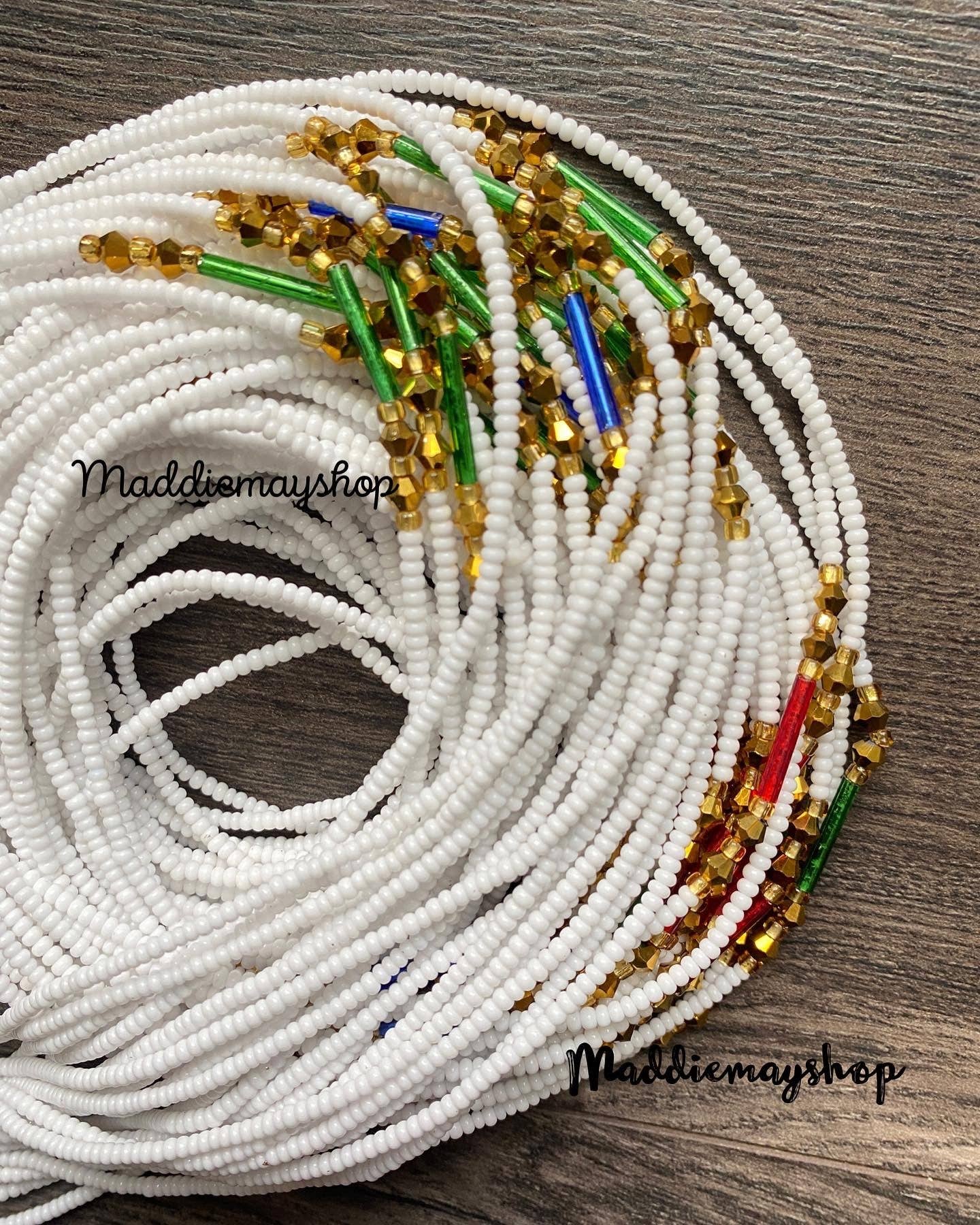 MaddieMayShop - Wholesale Beads - Preciosa Czech Beads- Wholesale WaistBeads with crystals 40"- 50"5