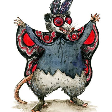 Possum Mothman Costume Print for wholesale by Aquabun
