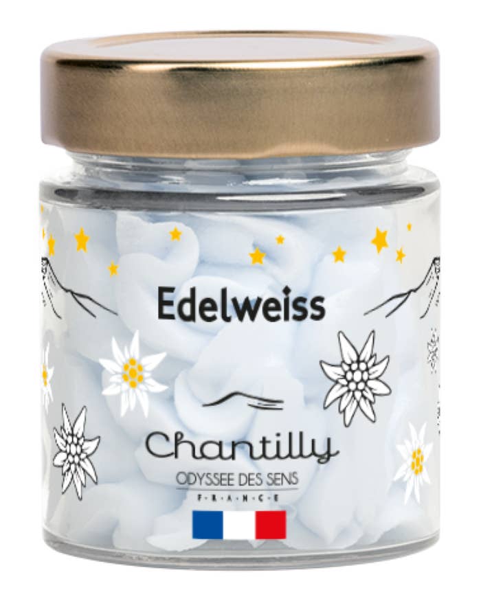ODYSSÉE DES SENS - Wholesale Jar/Filled Candle - Edelweiss - Gourmet Chantilly Candle Christmas 80g