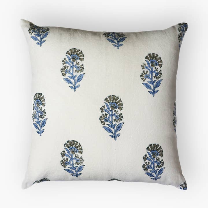 Begum Kissenbezug - Kornblumenblau für den Großhandel von Banyan & Birch | Artisanal Home Linens